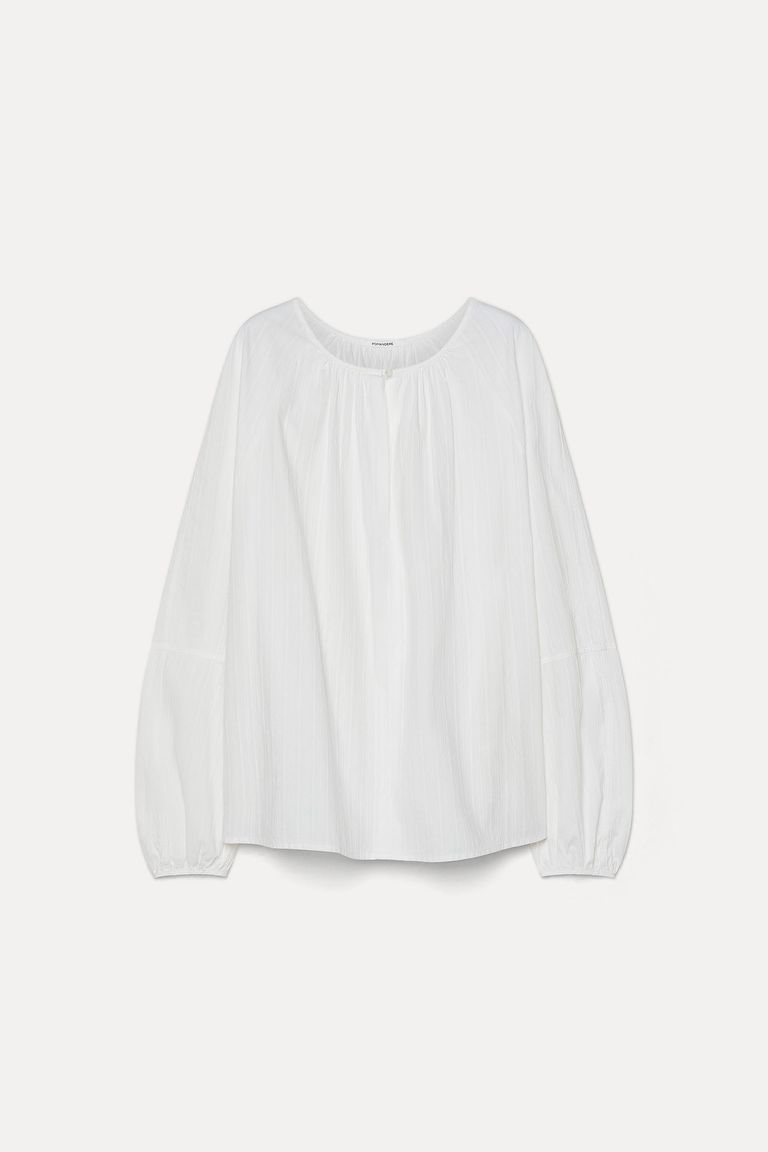 Jacquard cotton blouse