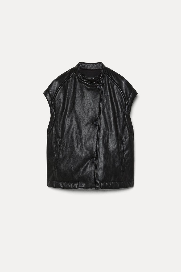 Gilet in ecopelle nero