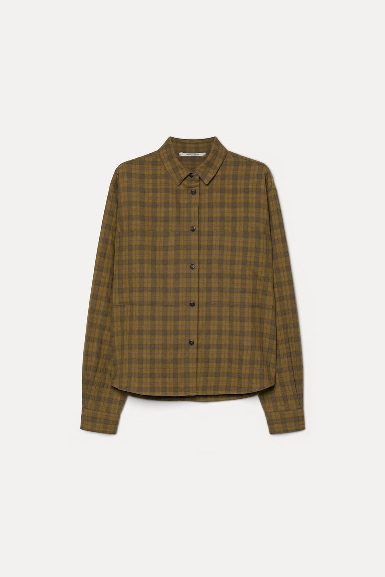 Surchemise en flanelle de coton et laine à carreaux
