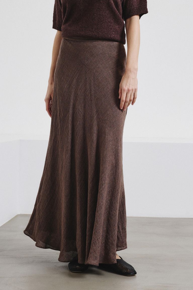 Linen and cotton gauze skirt