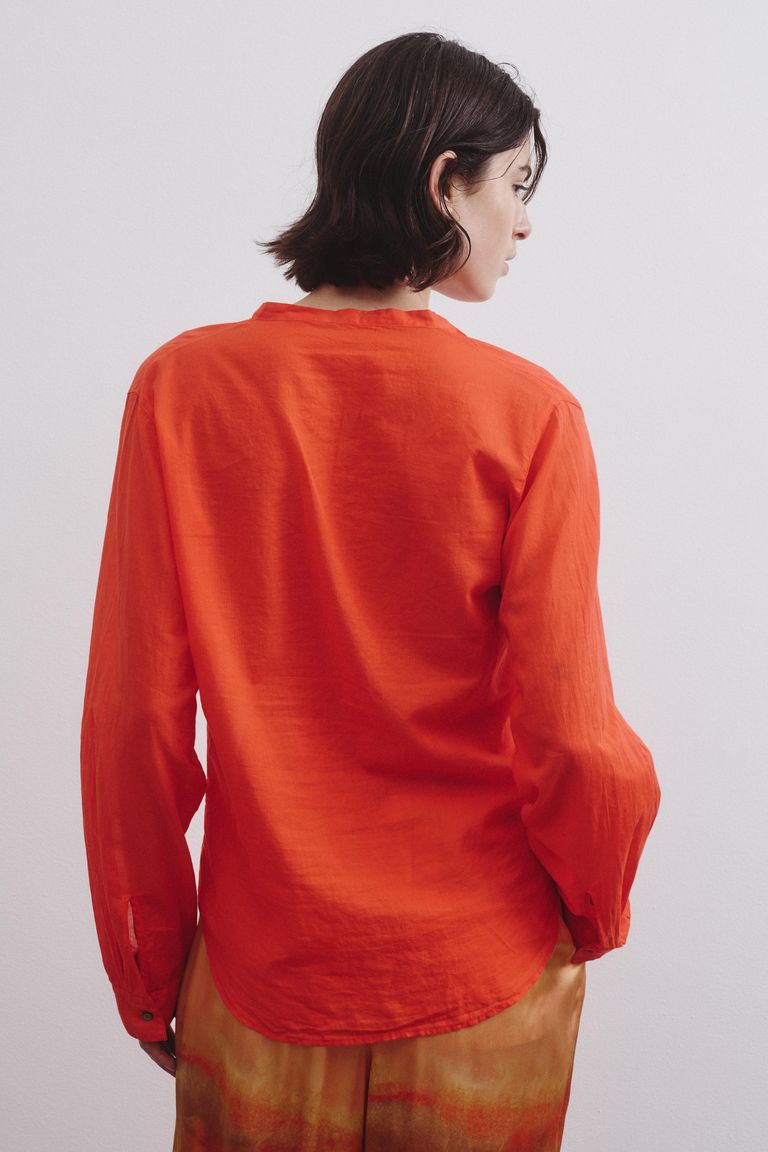 Cotton muslin shirt poppy