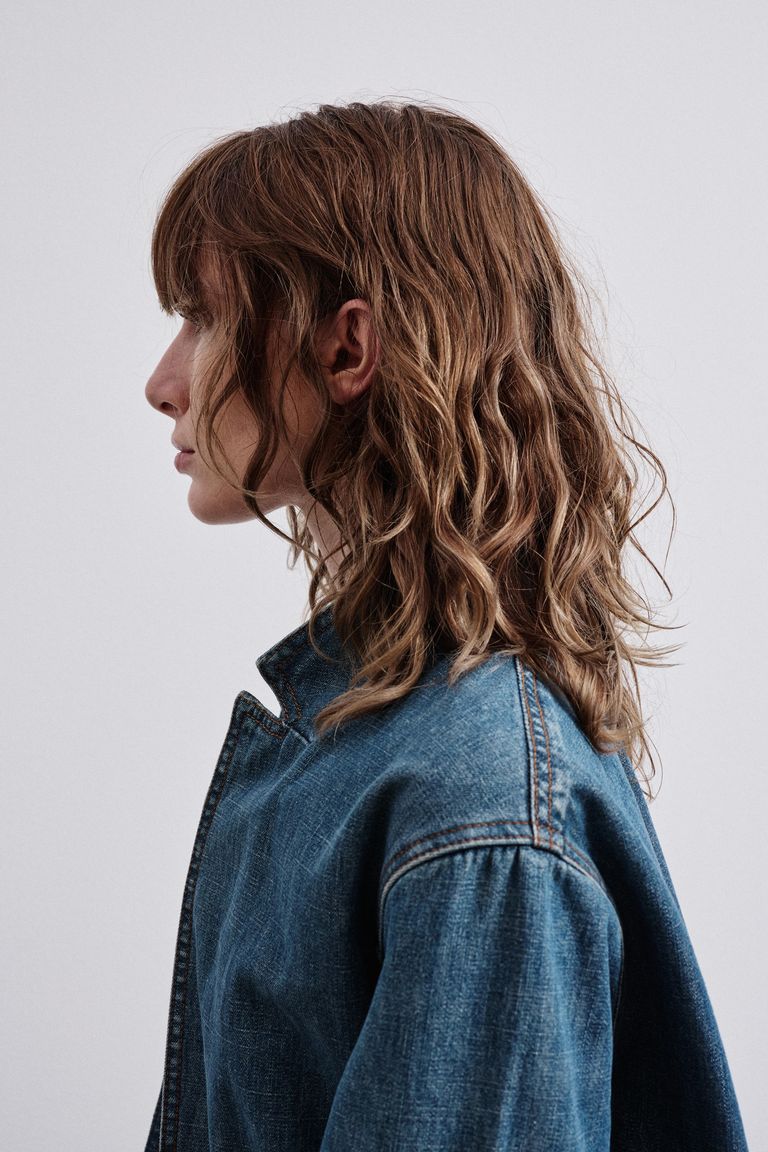 Giacca in denim indigo-green acqua