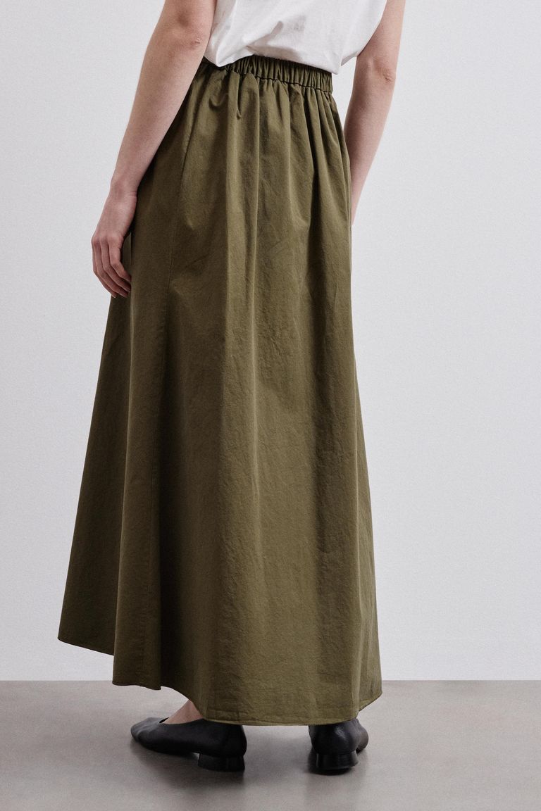 Skirt in cotton gabardine khaki