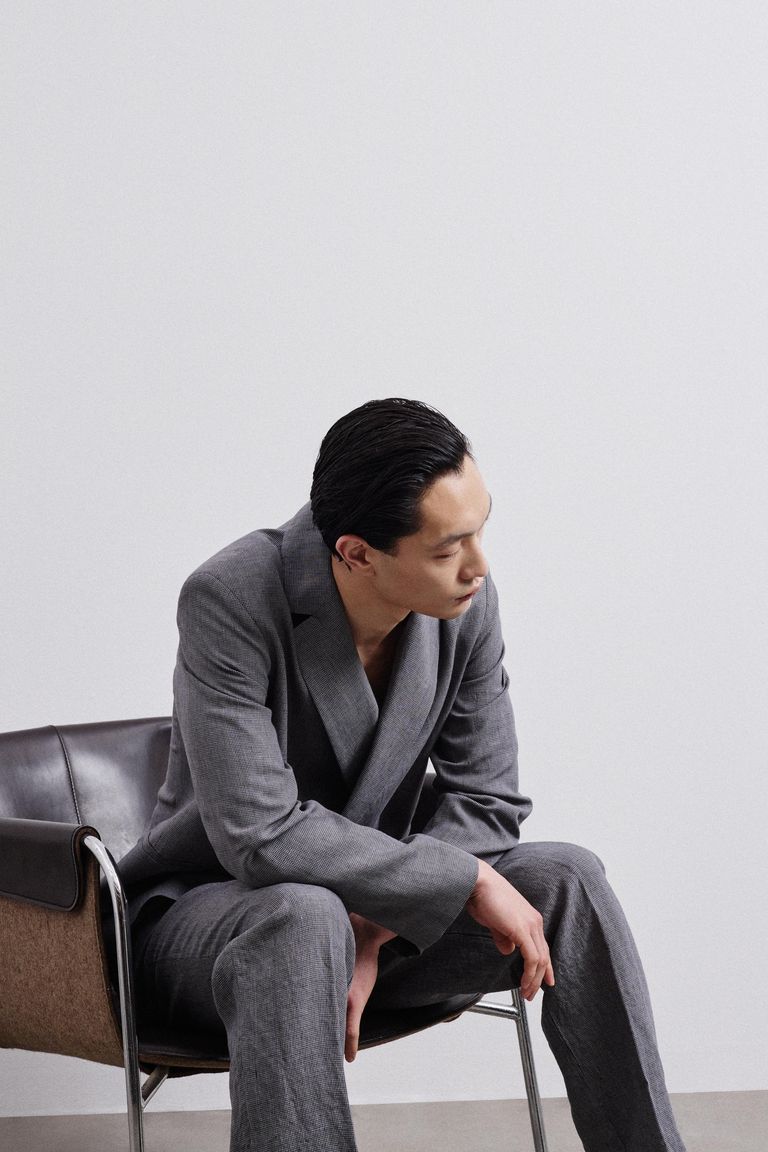 Veste en pied-de-poule de lin