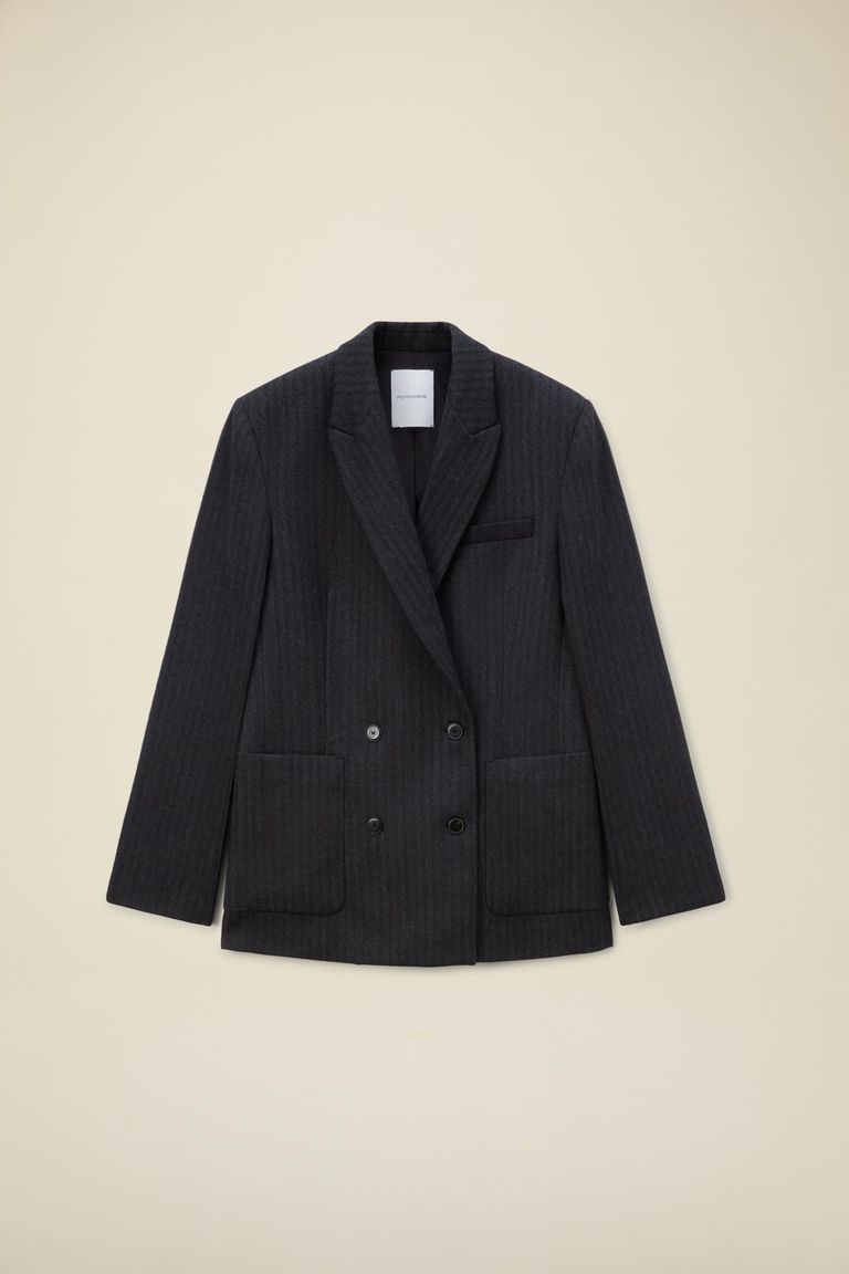 Double-breasted jacket in micro-herringbone