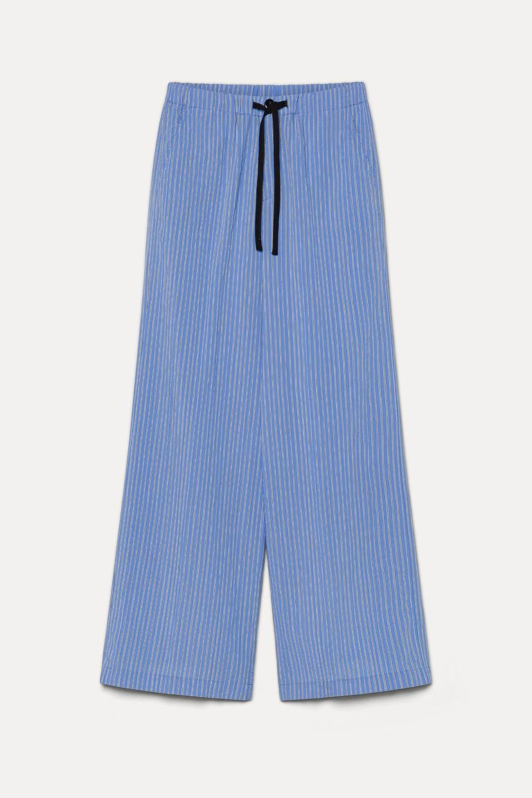 Pantalone morbido in viscosa tecnica rigata