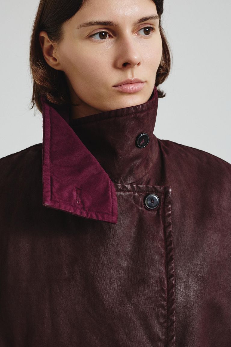 Gilet en drill de coton avec finition effect cuir