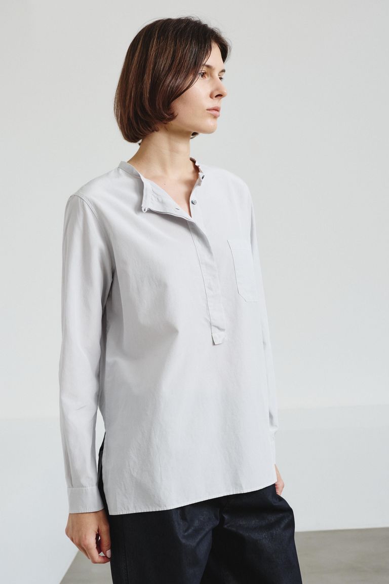 Cotton and silk poplin shirt