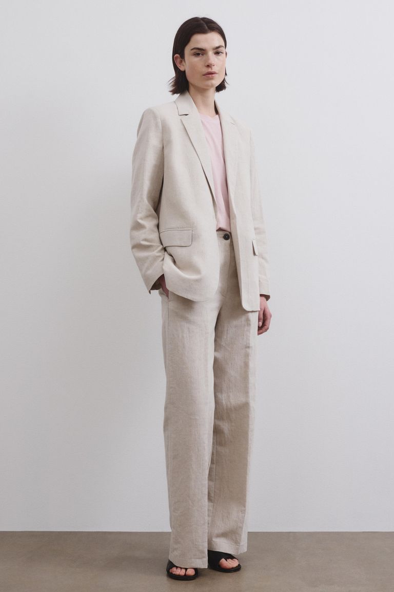 Pantalon iconique en twill de coton et lin