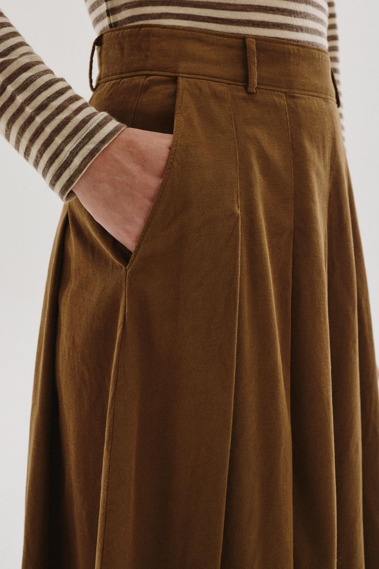 Jupe en flanelle de coton et laine