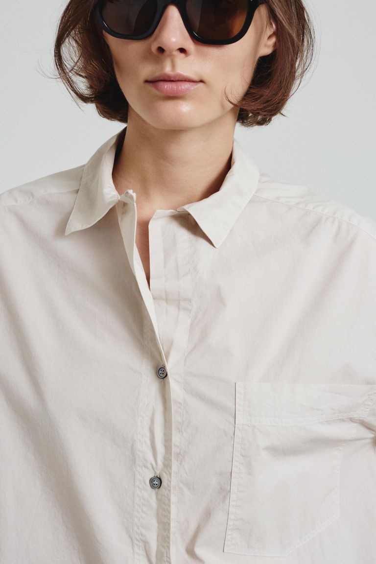 Poplin shirt with chest pocket