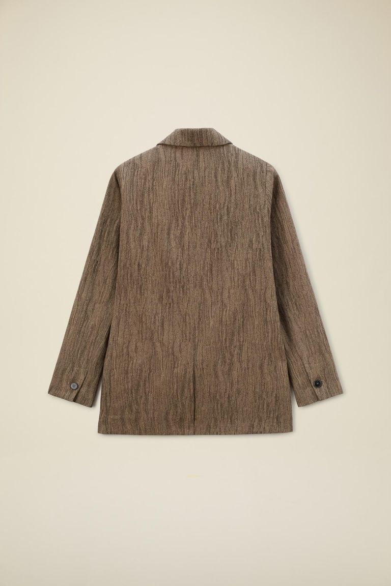 Giacca monopetto in micro-armatura jacquard