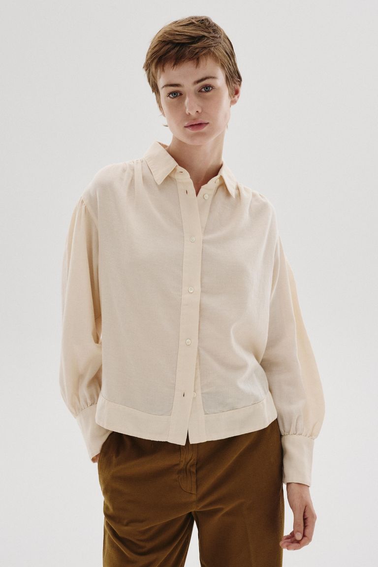 Chemise en micro-armure de coton et laine