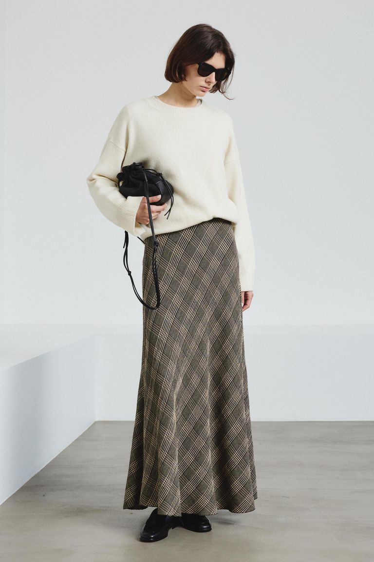 Crew neck in felted merino wool