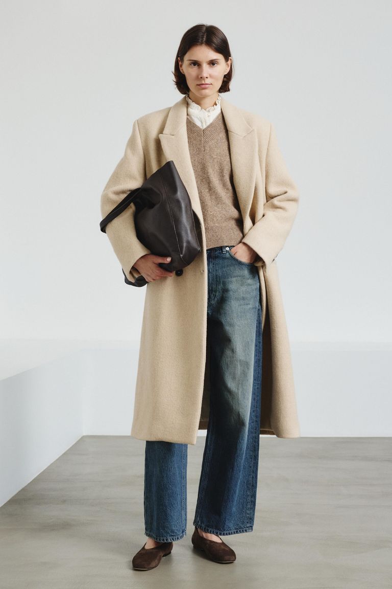 Long coat in double cloth