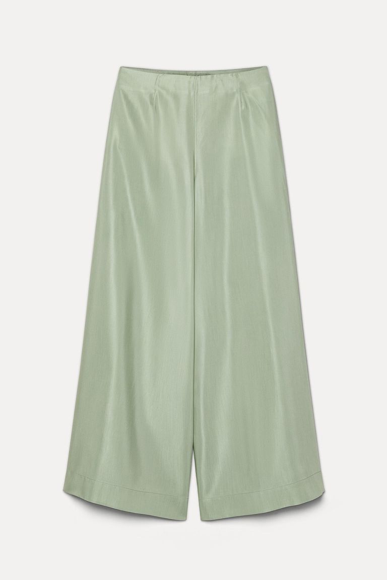 Pantalone pancia piatta in twill di viscosa