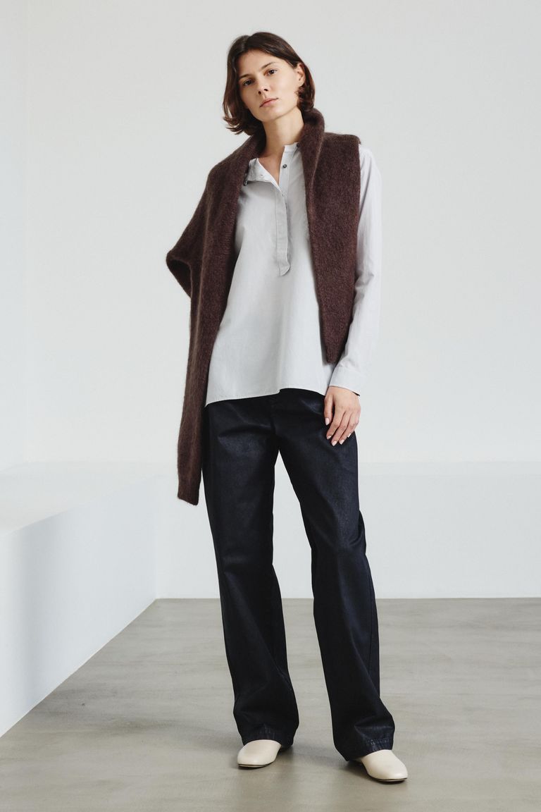 Cotton and silk poplin shirt