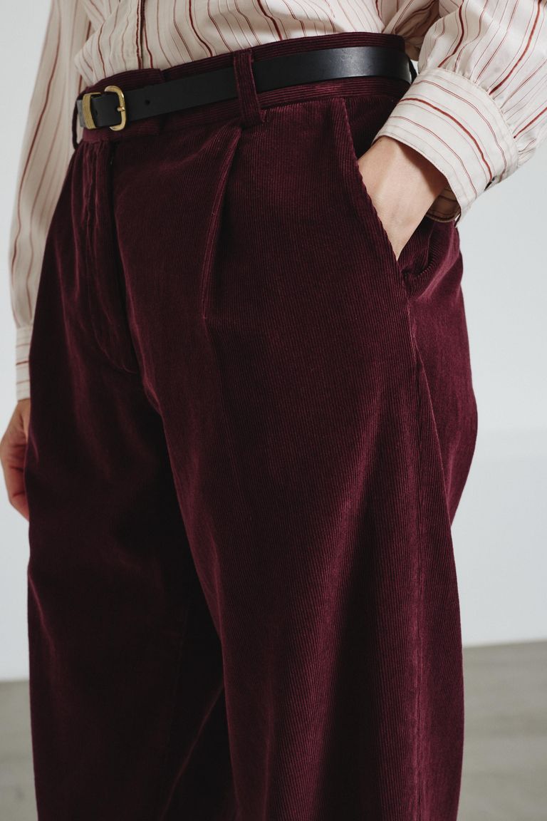 Trousers in fine-wale corduroy