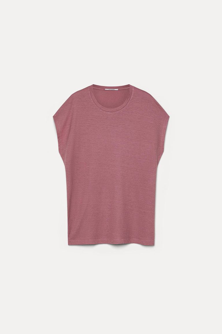 Linen and cotton jersey top