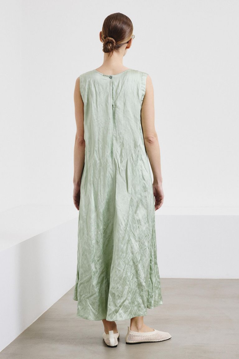 Abito in raso di viscosa crinkled