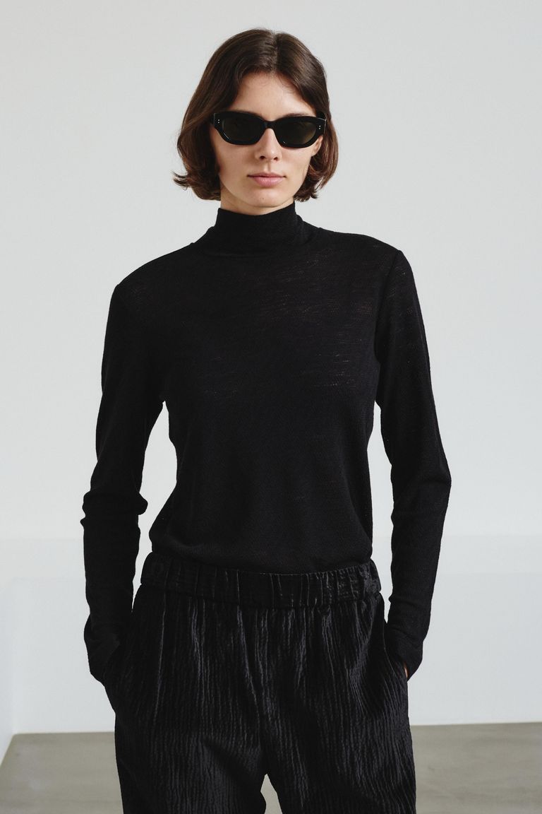 T-shirt with scarf detail in openwork jersey