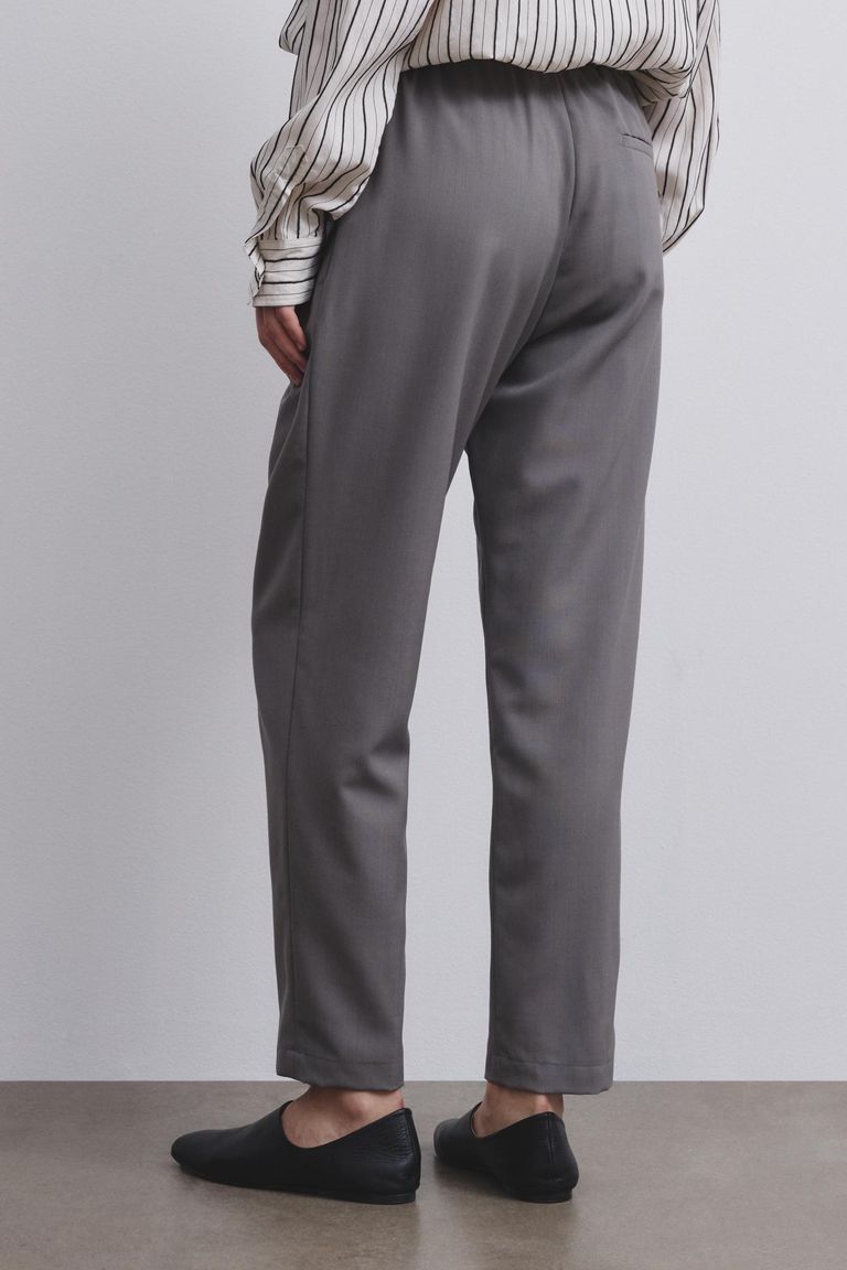 Pantalone jogging in twill misto lana fumo