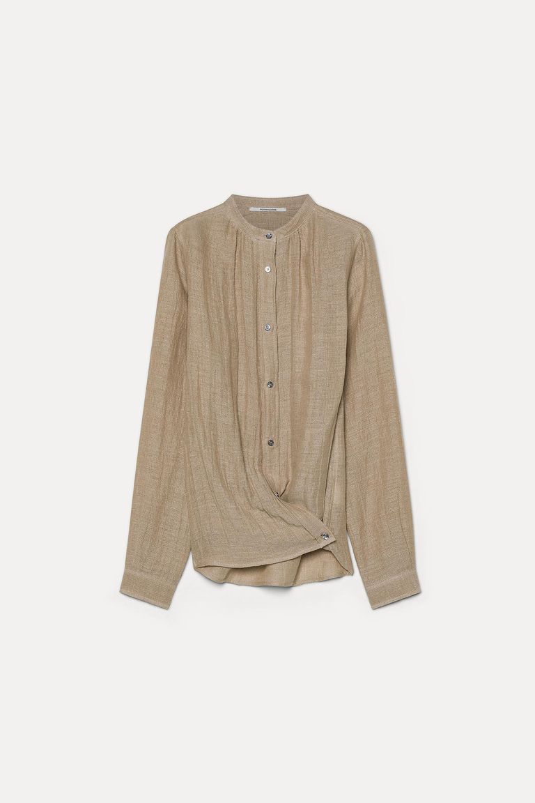 Linen and cotton gauze shirt