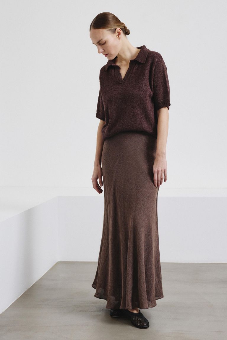 Linen and cotton gauze skirt