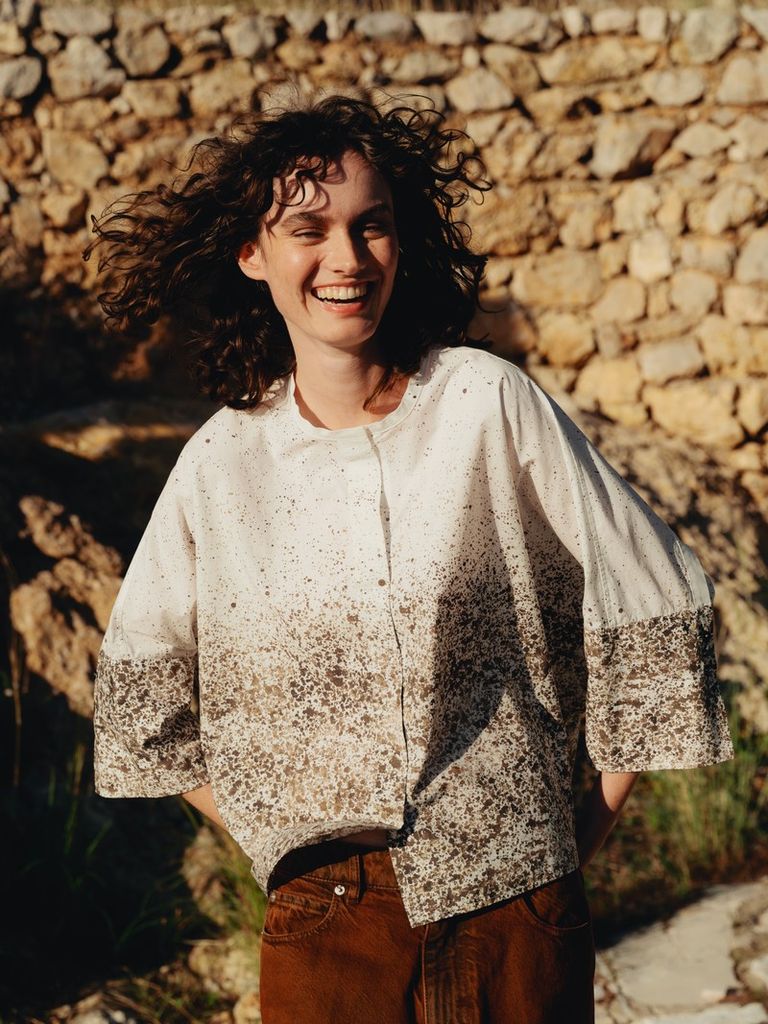 Printed poplin shirt