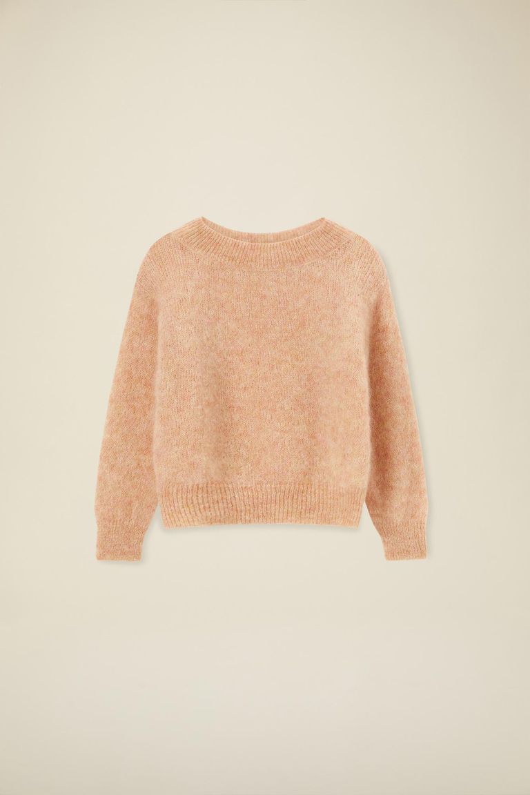 Maglione con scollo ampio in mohair