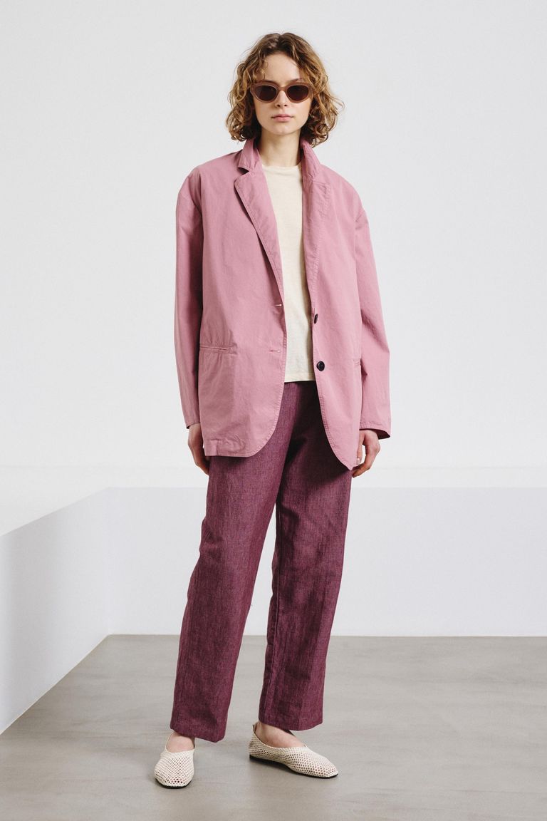 Cotton and linen twill jogging trousers