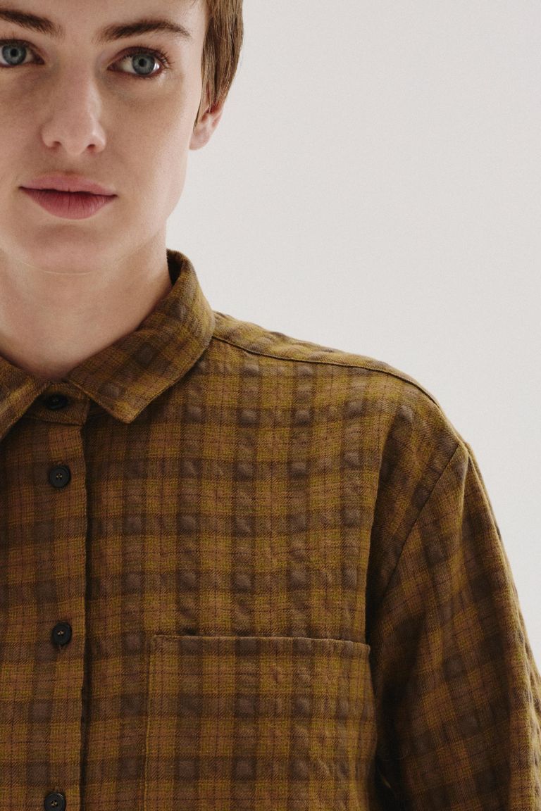 Surchemise en flanelle de coton et laine à carreaux