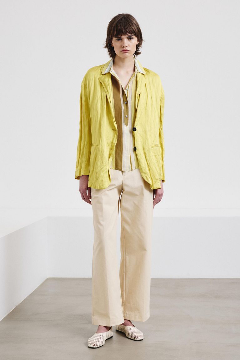 Giacca in raso di viscosa crinkled