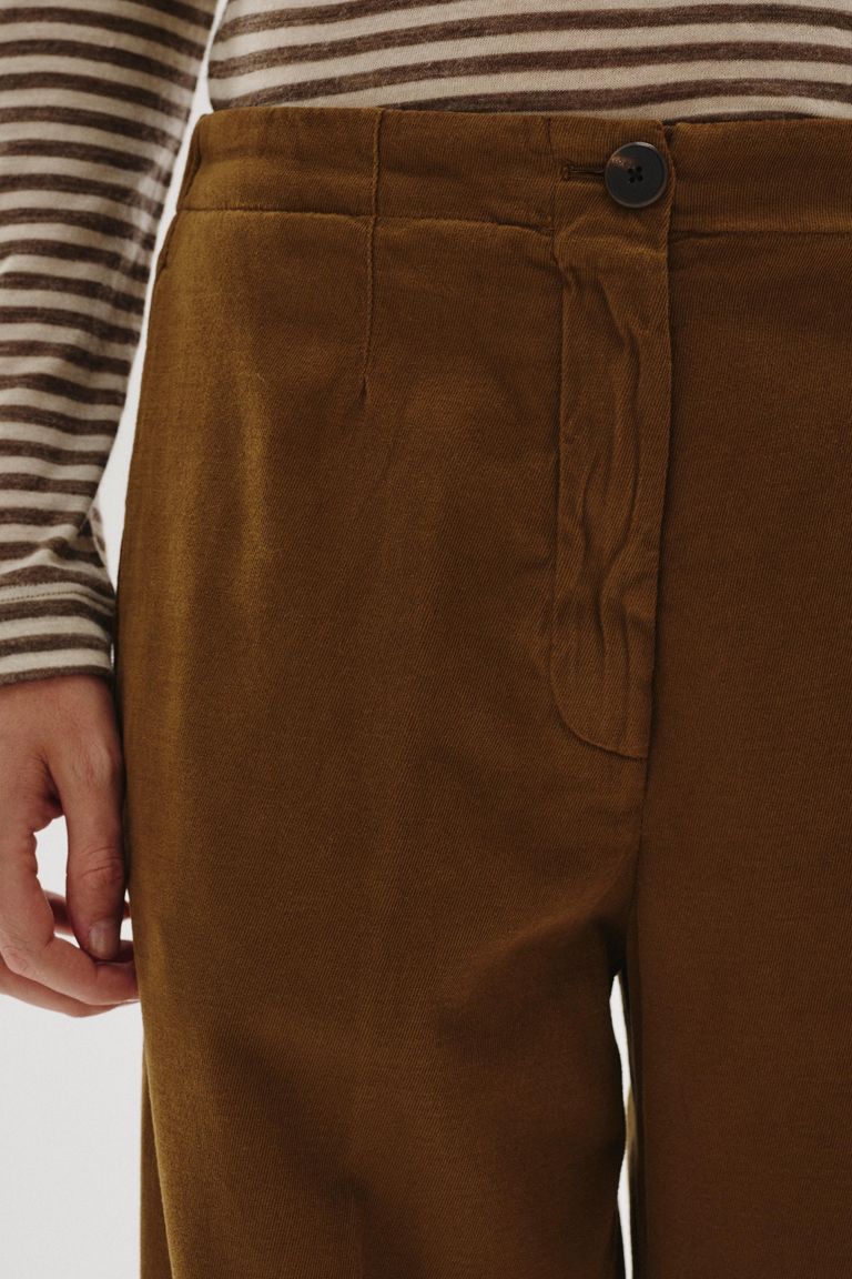 Pantalon iconique en flanelle de coton et laine