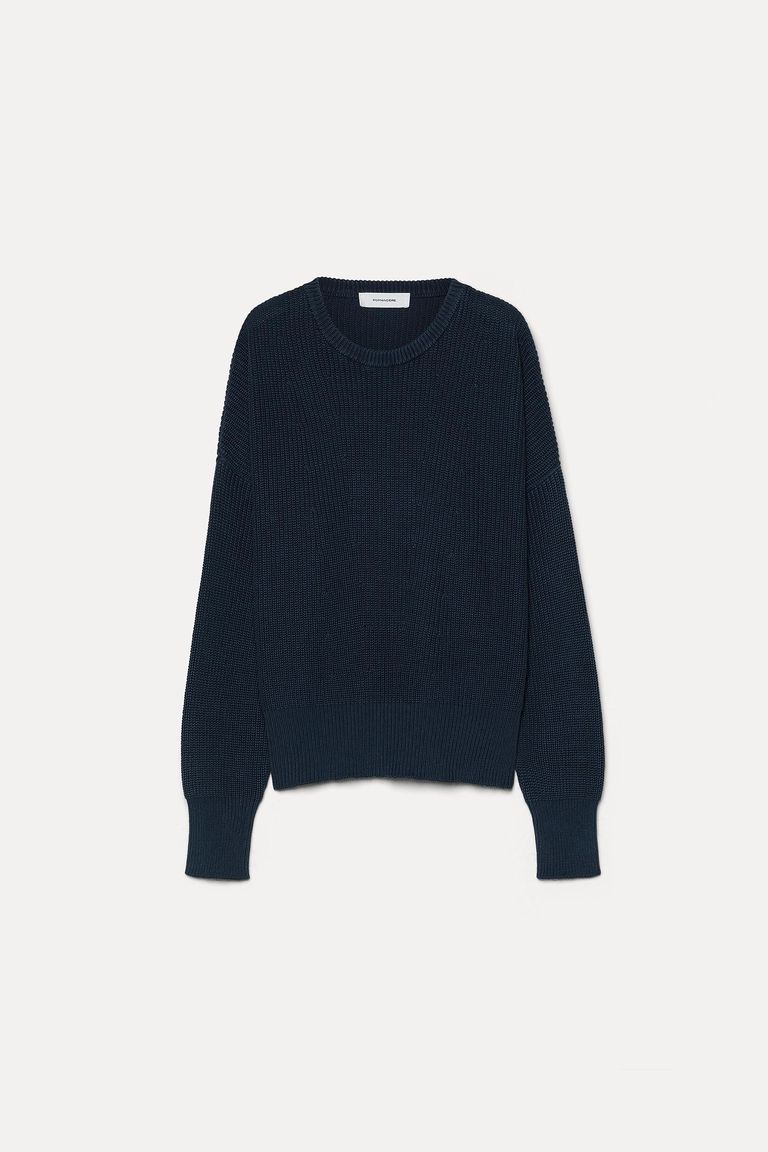 Crew-neck cotton knit with mineral treatment