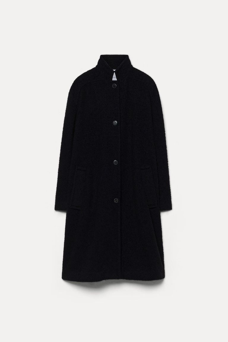 Two-tone bouclè coat