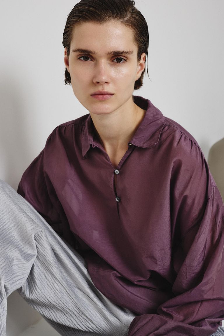 Cotton and silk muslin shirt