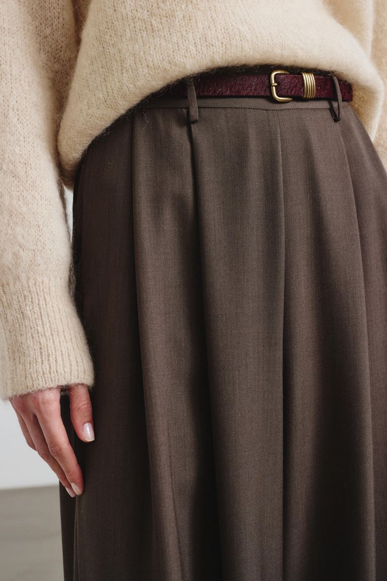 Wide-leg trousers in gabardine