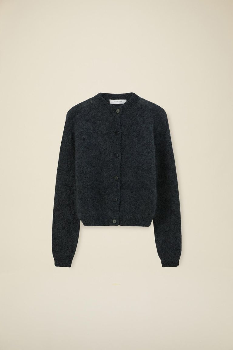 Crewneck cardigan in mohair Crewneck cardigan in mohair