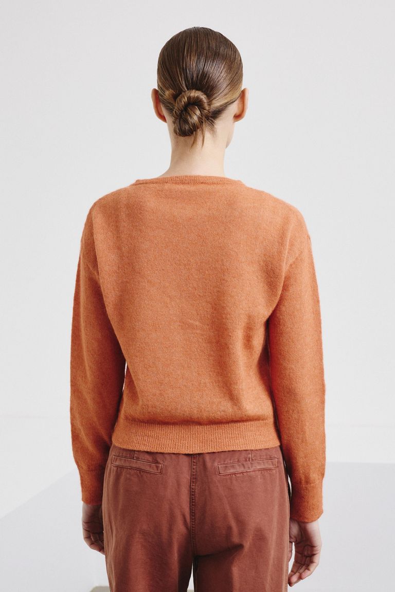 Cotton and alpaca knit cardigan