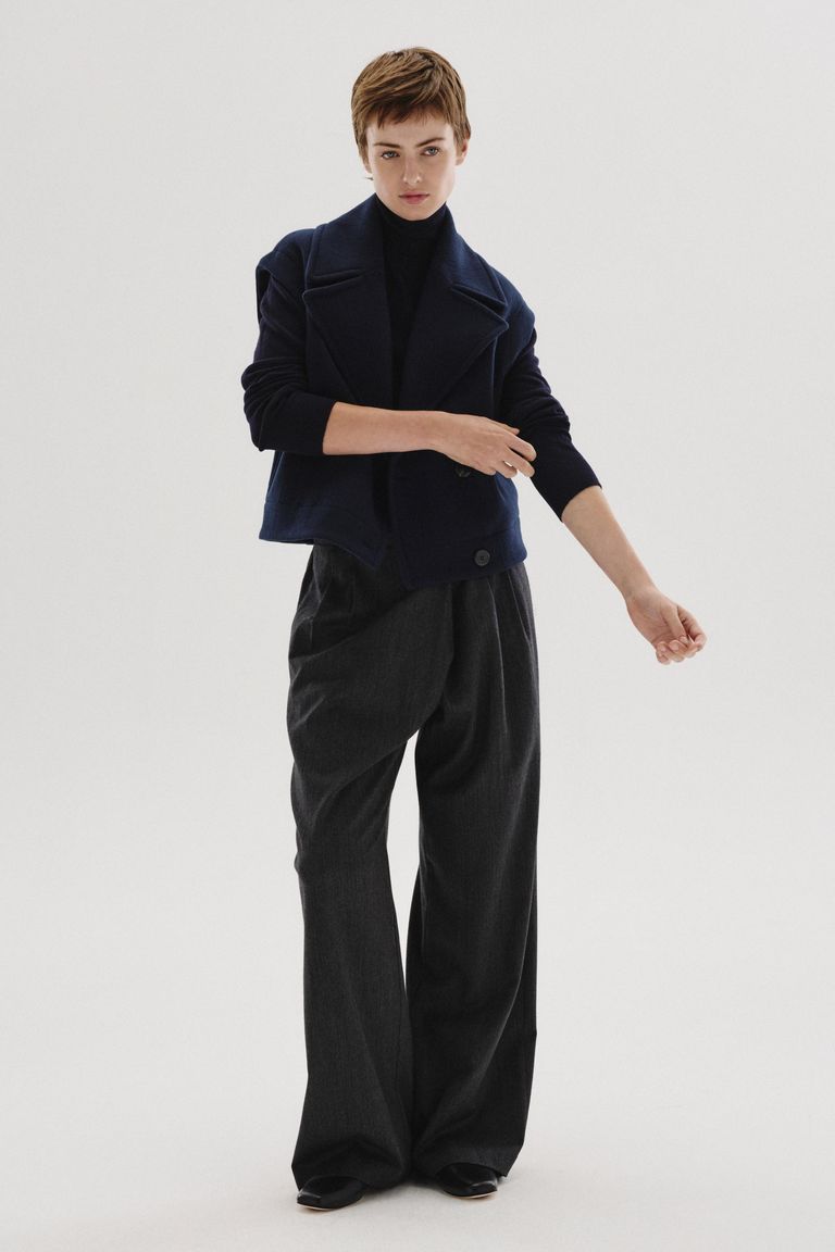 Wool and cashmere cloth vest dark blue
