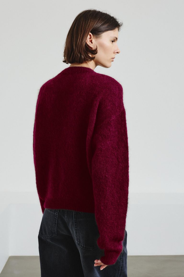 Cardigan à col rond en mohair