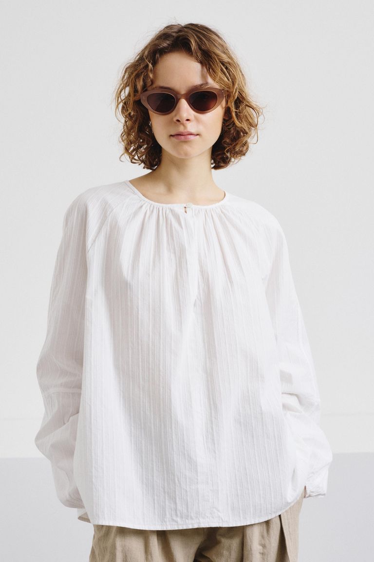 Jacquard cotton blouse