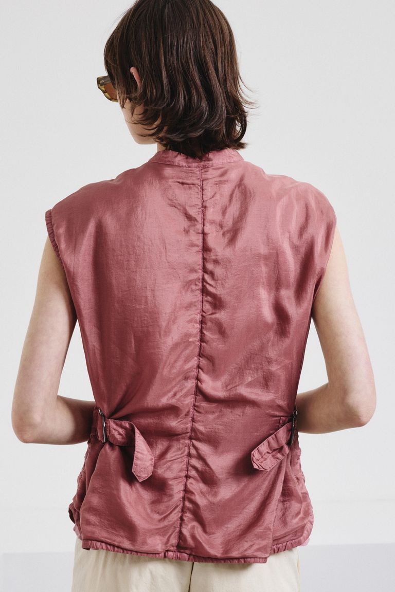 Double-layer cotton and silk waistcoat