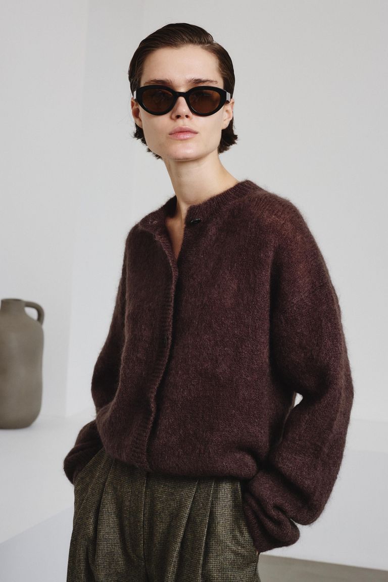 トップス +81 23AW MOHAIR CREW NECK CARDIGAN Mohair crew neck cardigan - Buddie Sweaters
