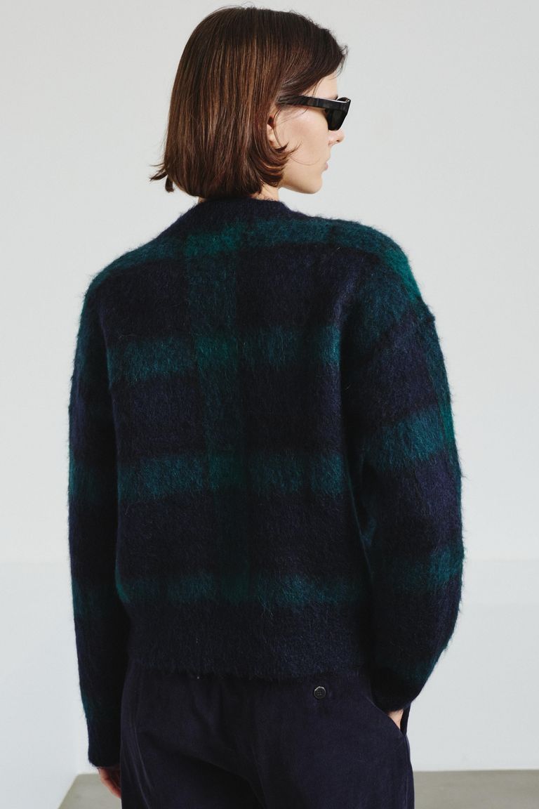 Jacquard crew neck in mohair