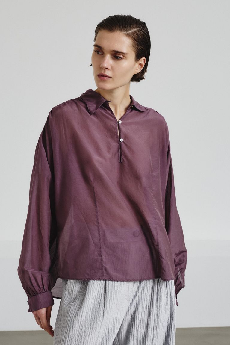 Cotton and silk muslin shirt