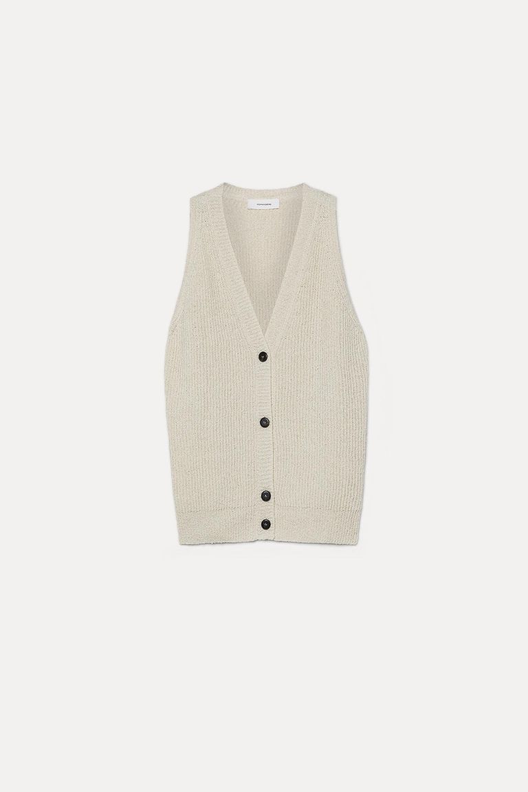Linen and cotton knit vest