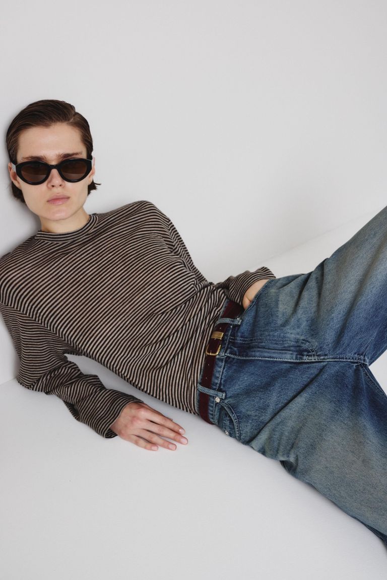 Five-pocket denim trousers