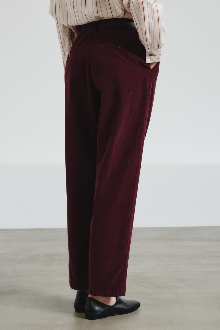 Trousers in fine-wale corduroy